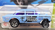 Load image into Gallery viewer, Hot Wheels 2023 '55 Chevy Bel Air Gasser Matte Light Blue #110 HW Gassers 1/5 New Long Card