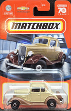 Load image into Gallery viewer, Matchbox 2023 1934 Chevy Master Coupe Tan/Brown MBX Showroom #34 New Long Card