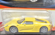 Load image into Gallery viewer, Matchbox 2023 Porsche 918 Spyder Yellow #77 MBX Showroom New Long Card