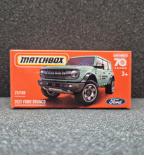 Load image into Gallery viewer, Matchbox 2023 '21 Ford Bronco Mint Green MBX Off-Road #25/100 New Sealed Box