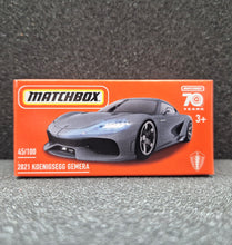 Load image into Gallery viewer, Matchbox 2023 2021 Koenigsegg Gemera Grey #45 MBX Showroom New Sealed Box