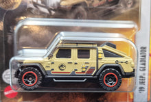 Load image into Gallery viewer, Matchbox 2022 '19 Jeep Gladiator Tan Jurassic World Dominion New Long Card