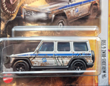Load image into Gallery viewer, Matchbox 2022 '14 Mercedes-Benz G 550 Silver Jurassic World Dominion New Long Card