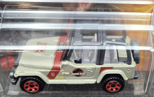 Load image into Gallery viewer, Matchbox 2022 '93 Jeep Wrangler #18 Matte Sand Jurassic World Dominion New Long Card