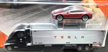 Load image into Gallery viewer, Matchbox 2020 Tesla Semi & Box Trailer & Tesla Model S Car Matte Black 2/8