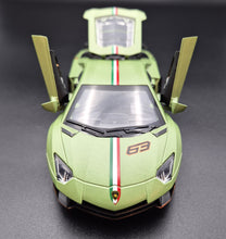 Load image into Gallery viewer, Explorafind 2020 Lamborghini Aventador SVJ LP780-4 Matte Green 1:32 Die Cast Car