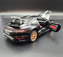 Load image into Gallery viewer, Explorafind 2021 Porsche 911 Turbo S Black 1:24 Die Cast Car