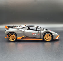 Load image into Gallery viewer, Explorafind 2022 Lamborghini Huracan STO Matte Grey 1:24 Die Cast Car