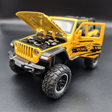 Load image into Gallery viewer, Explorafind 2020 Jeep Wrangler Rubicon Yellow 1:20 Die Cast Car
