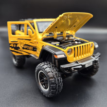 Load image into Gallery viewer, Explorafind 2020 Jeep Wrangler Rubicon Yellow 1:20 Die Cast Car