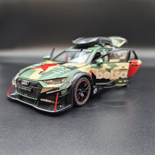 Load image into Gallery viewer, Explorafind 2021 Audi RS6 Wagon Green Camouflage 1:24 Die Cast Car