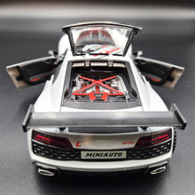 Load image into Gallery viewer, Explorafind 2020 Audi R8 V10 Matte Light Grey 1:24 Die Cast Car