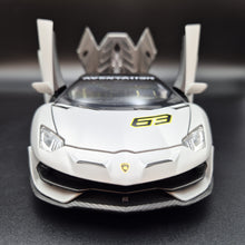 Load image into Gallery viewer, Explorafind 2023 Lamborghini Aventador SVJ 63 Satin Grey 1:24 Die Cast Car