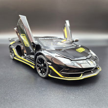 Load image into Gallery viewer, Explorafind 2023 Lamborghini Aventador SVJ 63 Black 1:24 Die Cast Car