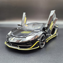 Load image into Gallery viewer, Explorafind 2023 Lamborghini Aventador SVJ 63 Black 1:24 Die Cast Car