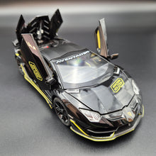 Load image into Gallery viewer, Explorafind 2023 Lamborghini Aventador SVJ 63 Black 1:24 Die Cast Car