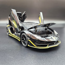 Load image into Gallery viewer, Explorafind 2023 Lamborghini Aventador SVJ 63 Black 1:24 Die Cast Car