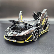 Load image into Gallery viewer, Explorafind 2023 Lamborghini Aventador SVJ 63 Black 1:24 Die Cast Car