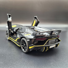 Load image into Gallery viewer, Explorafind 2023 Lamborghini Aventador SVJ 63 Black 1:24 Die Cast Car