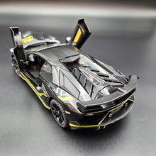 Load image into Gallery viewer, Explorafind 2023 Lamborghini Aventador SVJ 63 Black 1:24 Die Cast Car