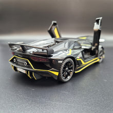 Load image into Gallery viewer, Explorafind 2023 Lamborghini Aventador SVJ 63 Black 1:24 Die Cast Car