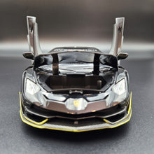 Load image into Gallery viewer, Explorafind 2023 Lamborghini Aventador SVJ 63 Black 1:24 Die Cast Car
