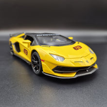 Load image into Gallery viewer, Explorafind 2023 Lamborghini Aventador SVJ 63 Yellow 1:24 Die Cast Car
