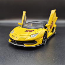 Load image into Gallery viewer, Explorafind 2023 Lamborghini Aventador SVJ 63 Yellow 1:24 Die Cast Car