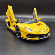 Load image into Gallery viewer, Explorafind 2023 Lamborghini Aventador SVJ 63 Yellow 1:24 Die Cast Car