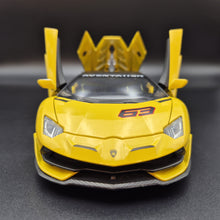 Load image into Gallery viewer, Explorafind 2023 Lamborghini Aventador SVJ 63 Yellow 1:24 Die Cast Car