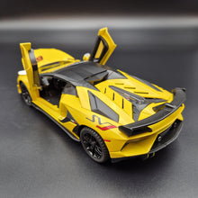 Load image into Gallery viewer, Explorafind 2023 Lamborghini Aventador SVJ 63 Yellow 1:24 Die Cast Car
