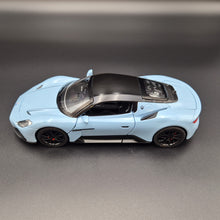 Load image into Gallery viewer, Explorafind 2023 Maserati MC20 Sky Blue 1:24 Die Cast Car