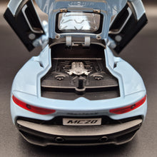 Load image into Gallery viewer, Explorafind 2023 Maserati MC20 Sky Blue 1:24 Die Cast Car