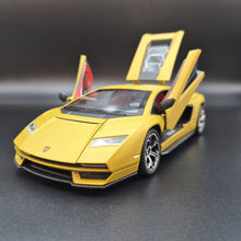 Load image into Gallery viewer, Explorafind 2023 Lamborghini Countach LPI 800-4 Matte Yellow 1:24 Die Cast Car