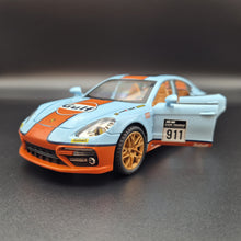 Load image into Gallery viewer, Explorafind 2019 Porsche Panamera S Gulf Blue 1:24 Die Cast Car