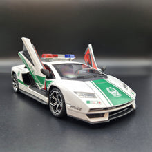 Load image into Gallery viewer, Explorafind 2023 Lamborghini Countach LPI 800-4 Dubai Police White 1:24 Die Cast Police Car