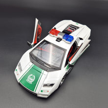Load image into Gallery viewer, Explorafind 2023 Lamborghini Countach LPI 800-4 Dubai Police White 1:24 Die Cast Police Car