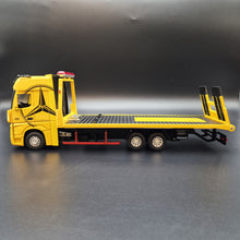 Load image into Gallery viewer, Explorafind 2023 Mercedes-Benz Actros Truck with Tilt Tray Yellow 1:24 Die Cast Truck