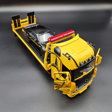Load image into Gallery viewer, Explorafind 2023 Mercedes-Benz Actros Truck with Tilt Tray Yellow 1:24 Die Cast Truck