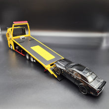 Load image into Gallery viewer, Explorafind 2023 Mercedes-Benz Actros Truck with Tilt Tray Yellow 1:24 Die Cast Truck