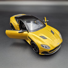 Load image into Gallery viewer, Explorafind 2023 Aston Martin DBS Coupe Yellow 1:24 Die Cast Car
