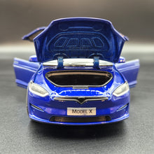 Load image into Gallery viewer, Explorafind 2020 Tesla Model X Blue 1:24 Die Cast Car