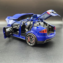 Load image into Gallery viewer, Explorafind 2020 Tesla Model X Blue 1:24 Die Cast Car