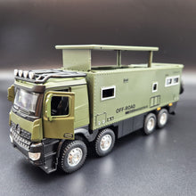 Load image into Gallery viewer, Explorafind 2021 Mercedes Nomadism Off Road RV Army Green 1:24 Die Cast Truck