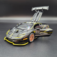 Load image into Gallery viewer, Explorafind 2022 Lamborghini Huracán LP 620-2 Super Trofeo EVO2 Satin Black 1:32 Die Cast Car
