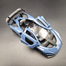 Load image into Gallery viewer, Explorafind 2019 McLaren Senna Blue/Grey 1:32 Die Cast Car