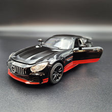 Load image into Gallery viewer, Explorafind 2019 Mercedes-Benz GT Black/Red 1:32 Die Cast Car