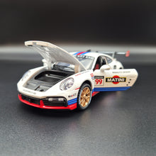 Load image into Gallery viewer, Explorafind 2019 Porsche 911 GT3 RSR White/Blue 1:32 Die Cast Car