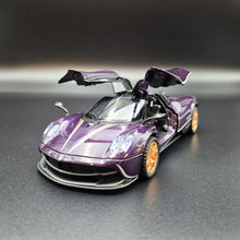 Load image into Gallery viewer, Explorafind 2018 Pagani Huayra Purple 1:32 Die Cast Car