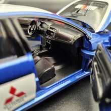 Load image into Gallery viewer, Explorafind 2015 Mitsubishi Lancer Evolution Blue 1:32 Die Cast Car